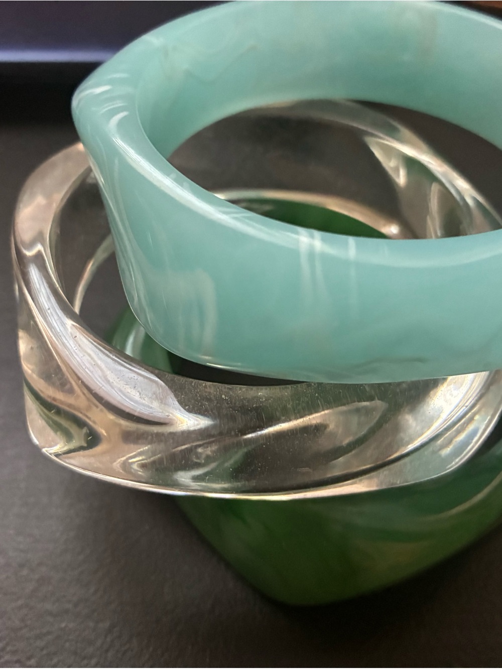 Aqua Resin Bangle Bracelet - Women Jewelry